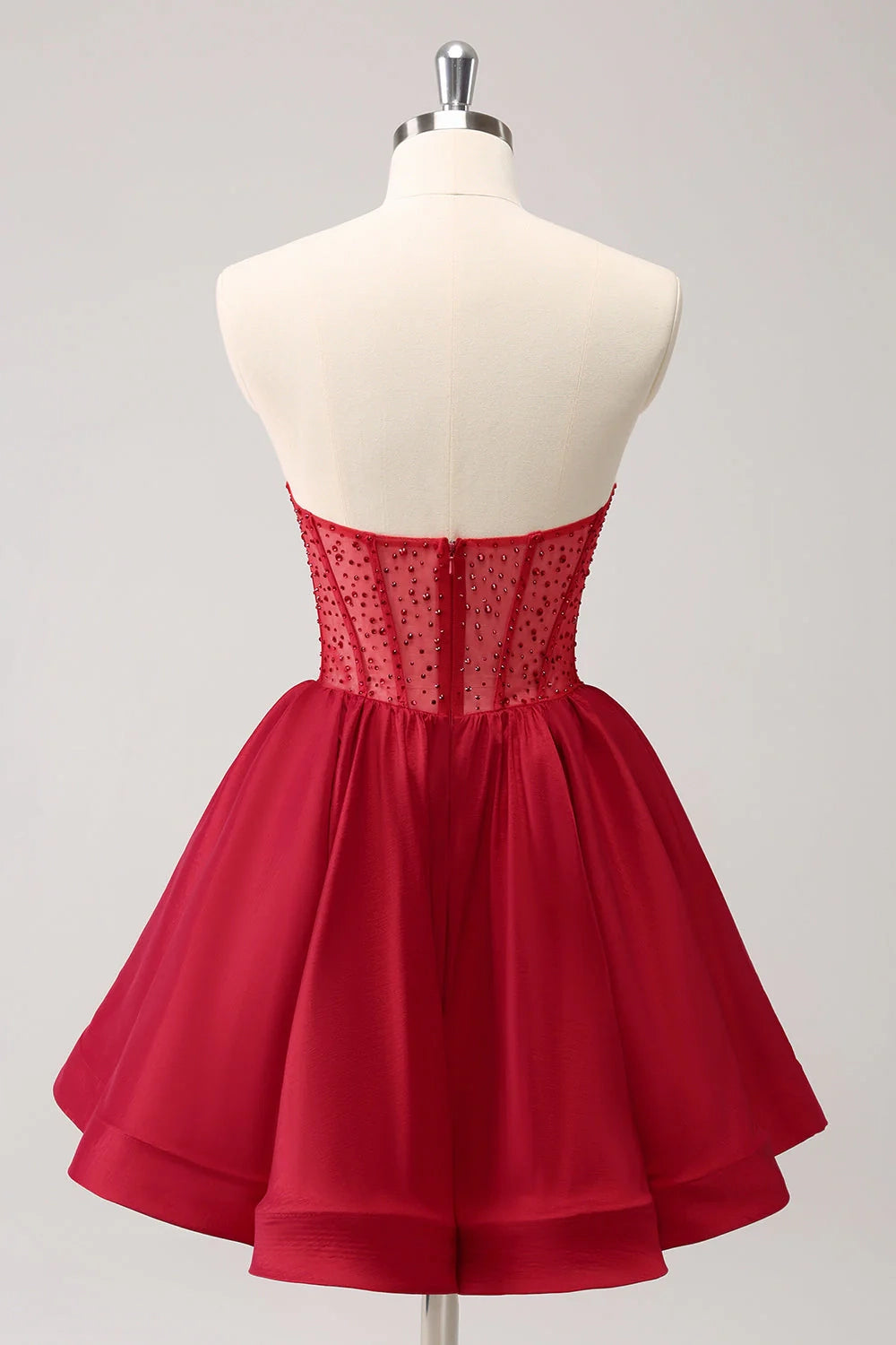 DingJi Wedding Cute Beaded A-line Off Shoulder Ruffle Short Homecoming Dresses